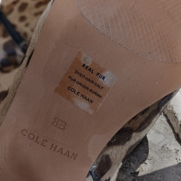 Cole Haan Elyse Bootie Mercer Ocelot Print Calf Hair Ankle Boots – Size 8B - Picture 10 of 13